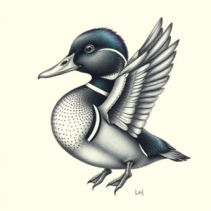 Micro-Realism Duck Tattoo