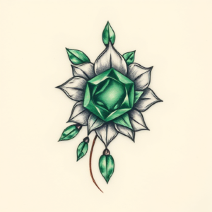 Micro-Realism Emerald Tattoo