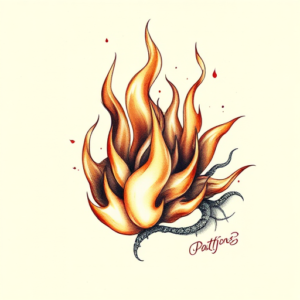 Micro-Realism Fire Tattoo