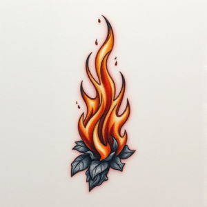 Micro Realism Fire Tattoo