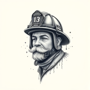 Micro Realism Firefighter Tattoo