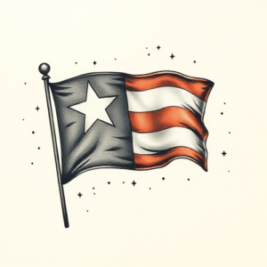 Micro-Realism Flag Tattoo