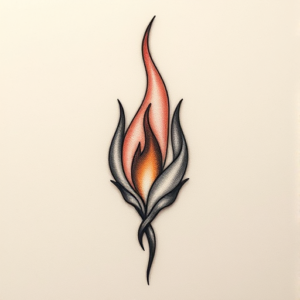 Micro Realism Flame Tattoo