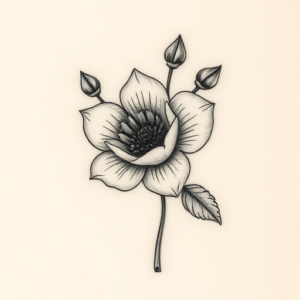 Micro Realism Floral Tattoo