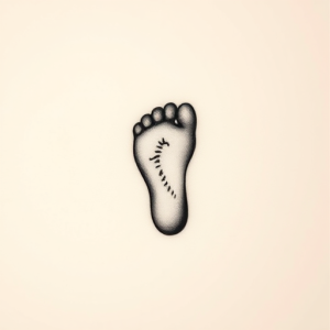 Micro Realism Footprint Tattoo
