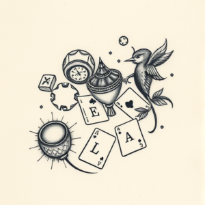 Micro Realism Gambling Tattoo