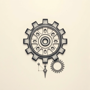 Micro-Realism Gear Tattoo