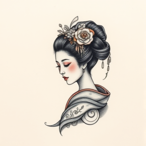 Micro Realism Geisha Tattoo
