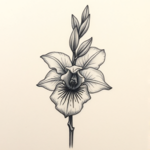 Micro Realism Gladiolus Tattoo