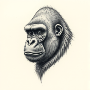 Micro Realism Gorilla Tattoo