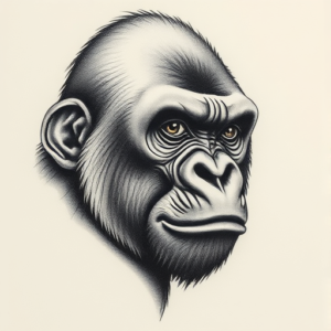 Micro-Realism Gorilla Tattoo