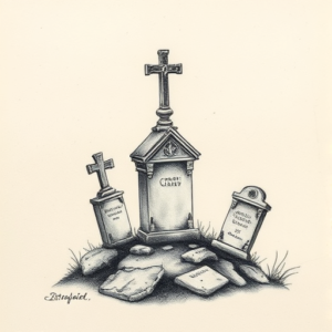 Micro Realism Graveyard Tattoo