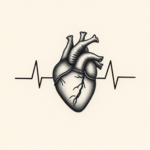 Micro Realism Heartbeat Tattoo