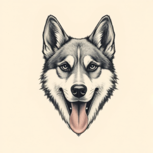 Micro Realism Husky Tattoo