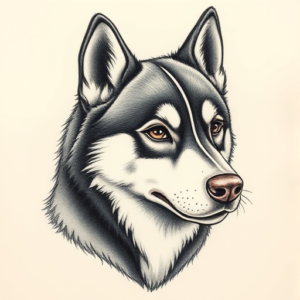 Micro-Realism Husky Tattoo
