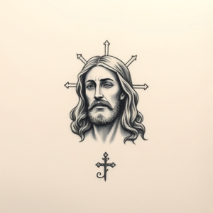Micro Realism Jesus Tattoo