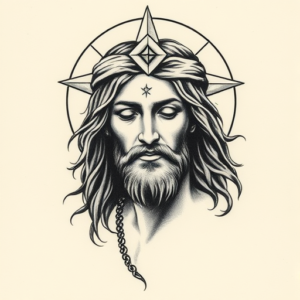 Micro-Realism Jesus Tattoo