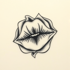 Micro-Realism Kiss Tattoo