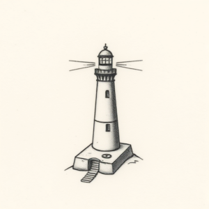 Micro Realism Lighthouse Tattoo