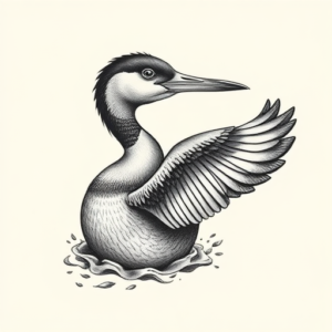 Micro-Realism Loon Tattoo