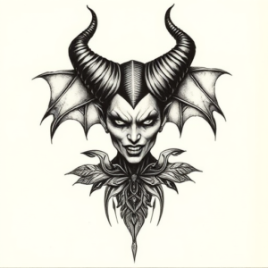 Micro-Realism Maleficent Tattoo