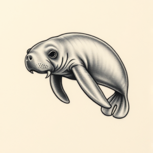 Micro Realism Manatee Tattoo