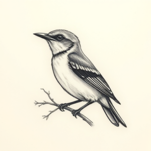 Micro Realism Mockingbird Tattoo