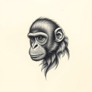Micro Realism Monkey Tattoo