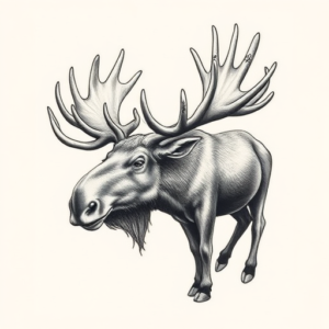 Micro-Realism Moose Tattoo