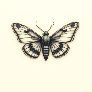 Micro Realism Moth Tattoo