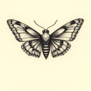 Micro-Realism Moth Tattoo