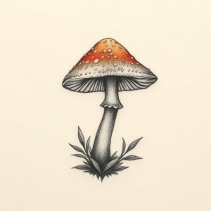 Micro-Realism Mushroom Tattoo