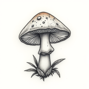 Micro Realism Mushroom Tattoo