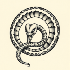 Micro-Realism Ouroboros Tattoo
