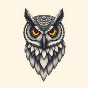 Micro-Realism Owl Tattoo