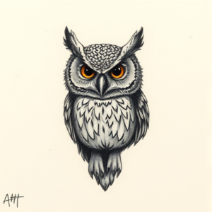 Micro Realism Owl Tattoo