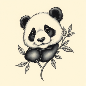 Micro-Realism Panda Tattoo