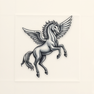 Micro Realism Pegasus Tattoo