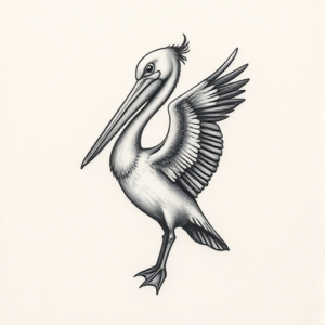 Micro Realism Pelican Tattoo