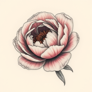 Micro Realism Peony Tattoo