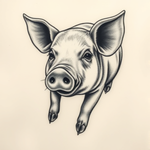 Micro-Realism Pig Tattoo