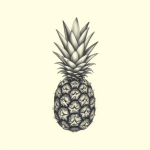 Micro-Realism Pineapple Tattoo
