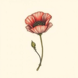 Micro Realism Poppy Tattoo