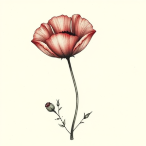 Micro-Realism Poppy Tattoo