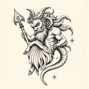 Micro-Realism Poseidon Tattoo