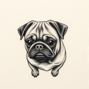 Micro Realism Pug Tattoo