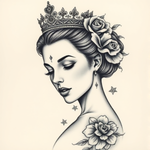 Micro-Realism Queen Tattoo