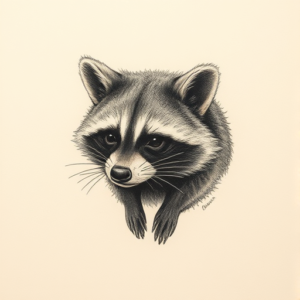 Micro Realism Raccoon Tattoo