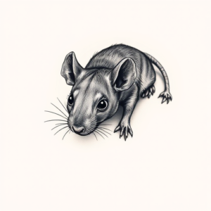 Micro-Realism Rat Tattoo