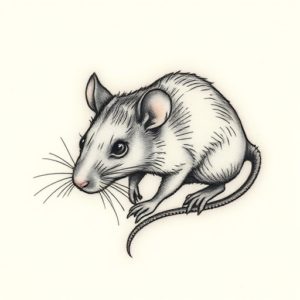 Micro Realism Rat Tattoo